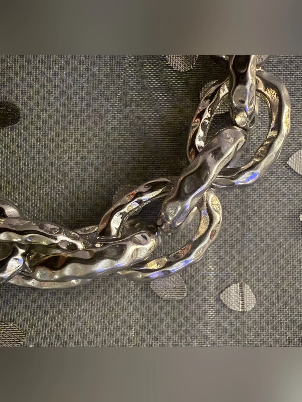 Lane Bryant Polished Silver-Tone Link Stretch Bracelet